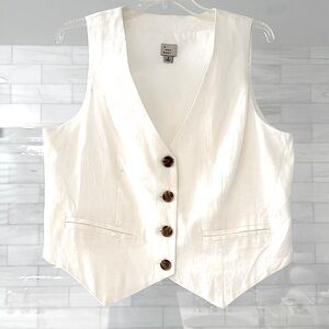 White Linen Vest